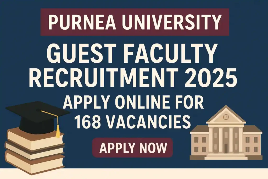Purnea University Guest Faculty Recruitment 2025 – Apply Online for 168 Vacancies