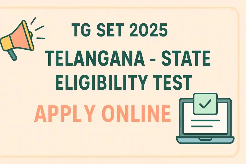 Osmania University has released the TG SET 2025 Notification for recruitment of Assistant Professors and Lecturers in Telangana Colleges and Universities. Check eligibility, important dates, fees, and how to apply online at telanganaset.org.